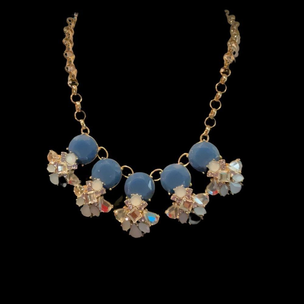 Blue and gold Nordstrom statement necklace
